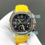 MMA Swiss Copy Patek Philippe Geneve Aquanaut 5968A Yellow Rubber Strap Watch 